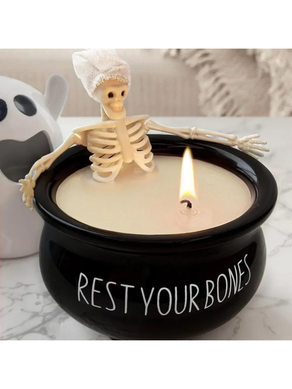 Cute Skeleton Candles - Halloween Indoor Decor for Spooky Home Vibes